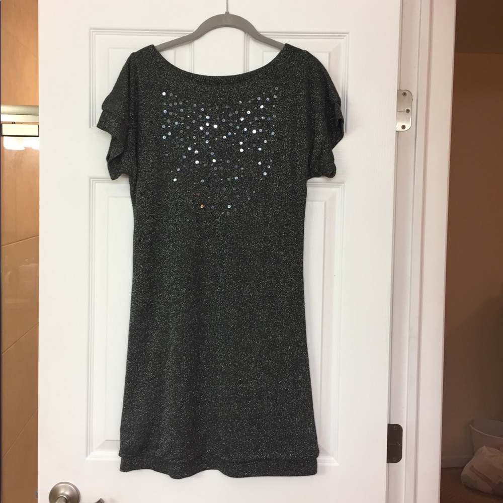 BCBG Sequin Sparkle Grey Tunic Dress